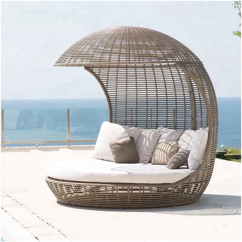 Unique Outdoor Furniture Rattan Patio Sunbed Garden Daybed