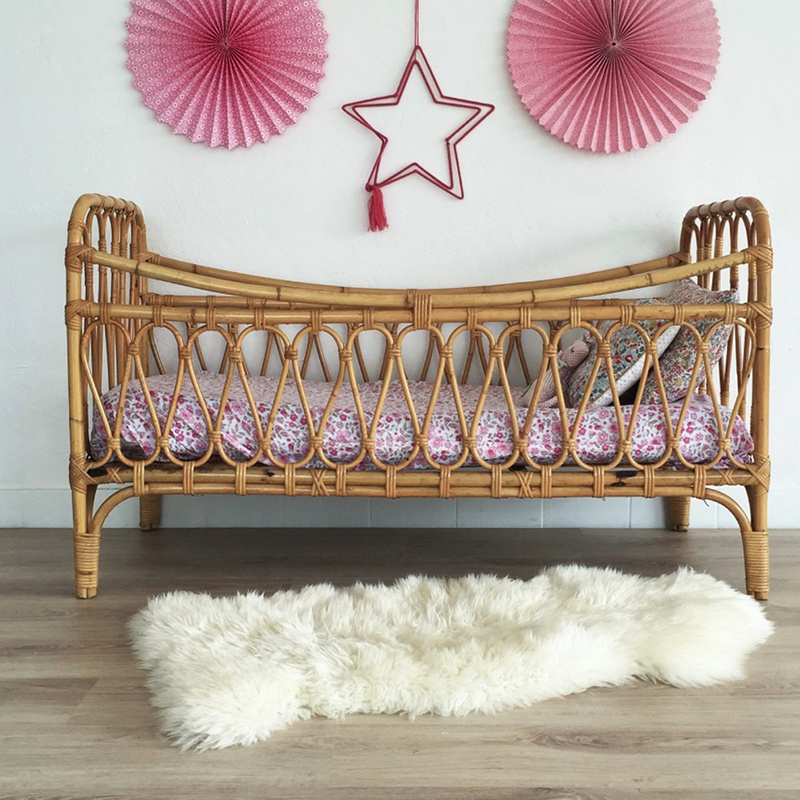 French Style Rattan Furniture Baby Bed Wicker Baby Cribs For Nursery