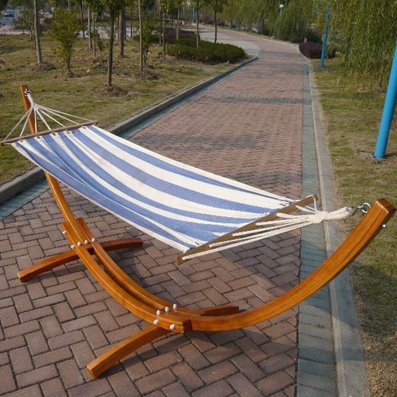 Wood Canyon Patio Hammock with Stand Wood Curved Arc Hammock Swing Chair Stand Double 2 Person Bed