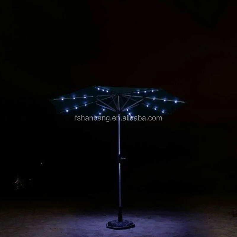 LED Umbrella Wind Resist Standard Size Solar panel Umbrella Patio Outdoor Solar LED Umbrella