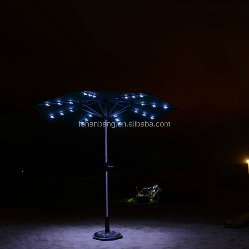 LED Umbrella Wind Resist Standard Size Solar panel Umbrella Patio Outdoor Solar LED Umbrella