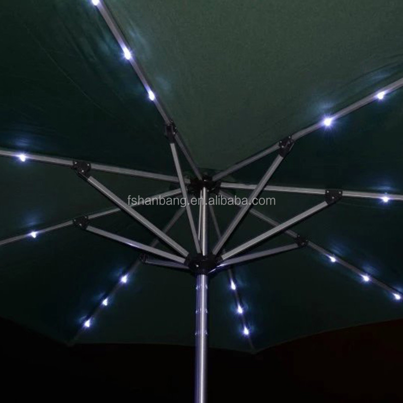 LED Umbrella Wind Resist Standard Size Solar panel Umbrella Patio Outdoor Solar LED Umbrella