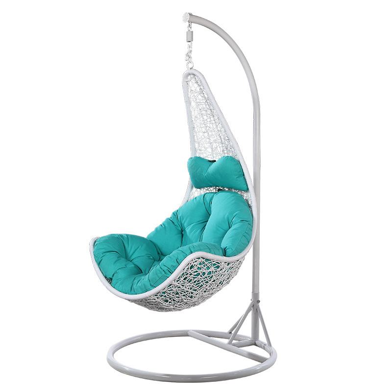 White Coffee Plastic Rattan Metal Stand Patio Furniture Swing Egg Hanging Chair