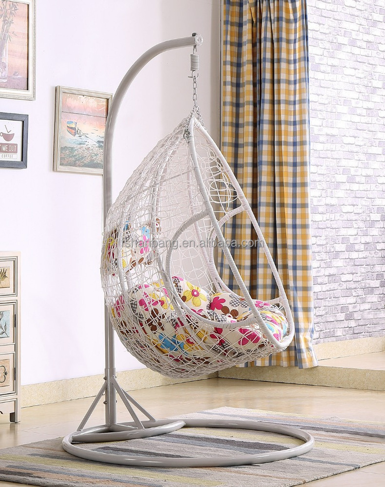 White Outdoor Patio Garden Double Hanging Swing Chair