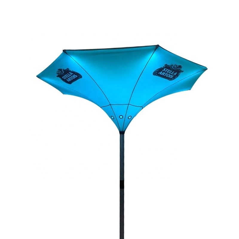 Hot Sale Outdoor Furniture Colourful Led Tulip Parasol Umbrella Flower Shape Mushroom Umbrella With CE Certificate