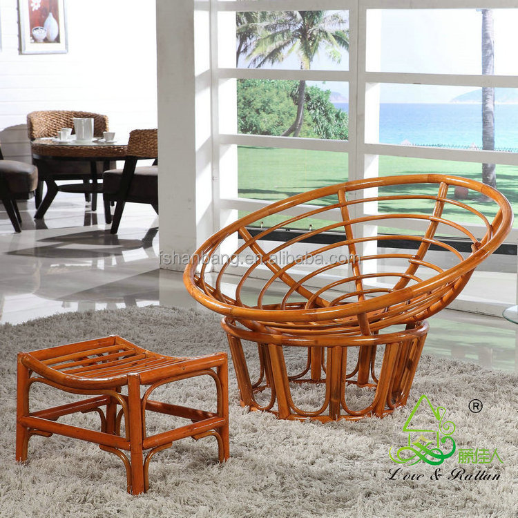 Super Comfortable Living Room Rattan Papasan Chair With Cushion