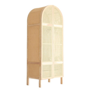 Nordic Bedroom Furniture Rattan Cane Wardrobe