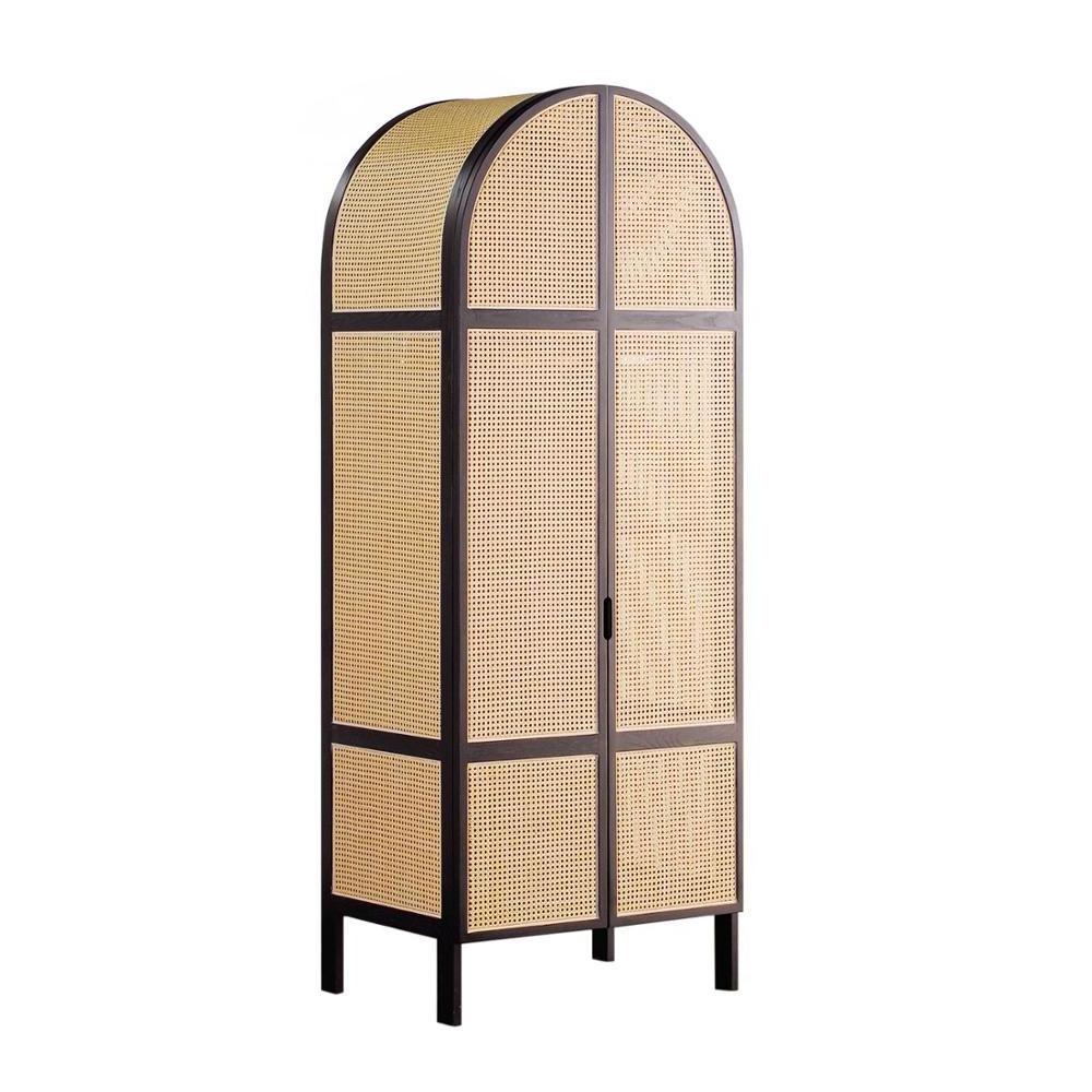 Nordic Bedroom Furniture Rattan Cane Wardrobe