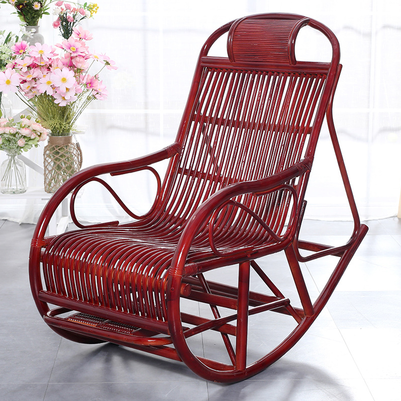 wholesale Indoor Relax Chair Living Room Cane Rattan Wicker Rocking Chair