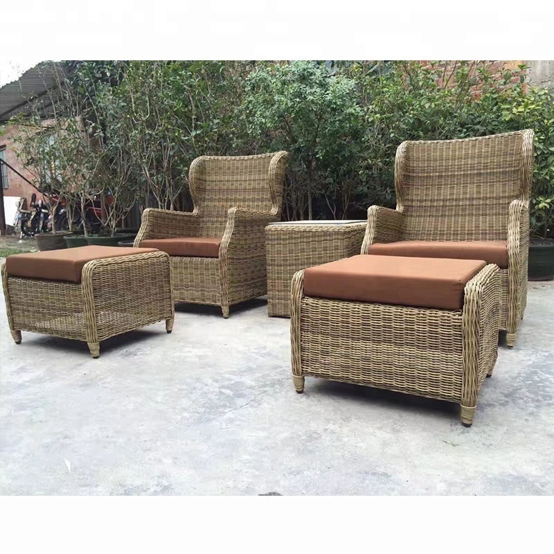 Outdoor Leisure Rattan Wicker Lounge Chair Garden Furniture Aluminum Frame Relax Chair Set