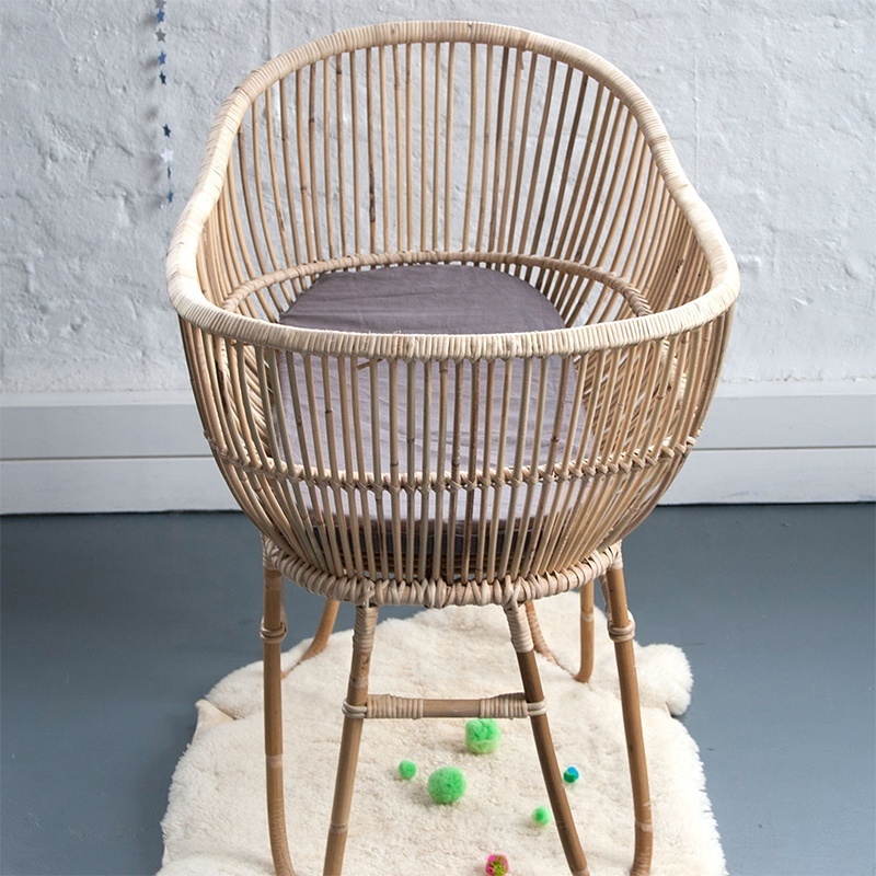 Unique Rattan Baby Bed Wicker Cane Baby Crib