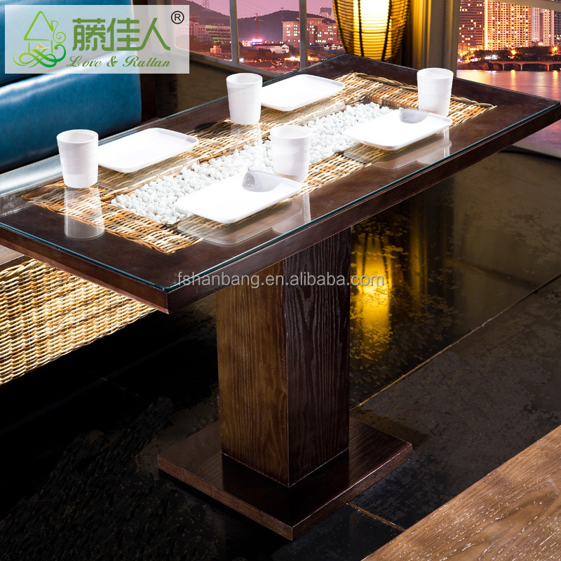 High Quality Double Designer Side Leather Upholstery Rattan Restaurant Booth Seating Sofa