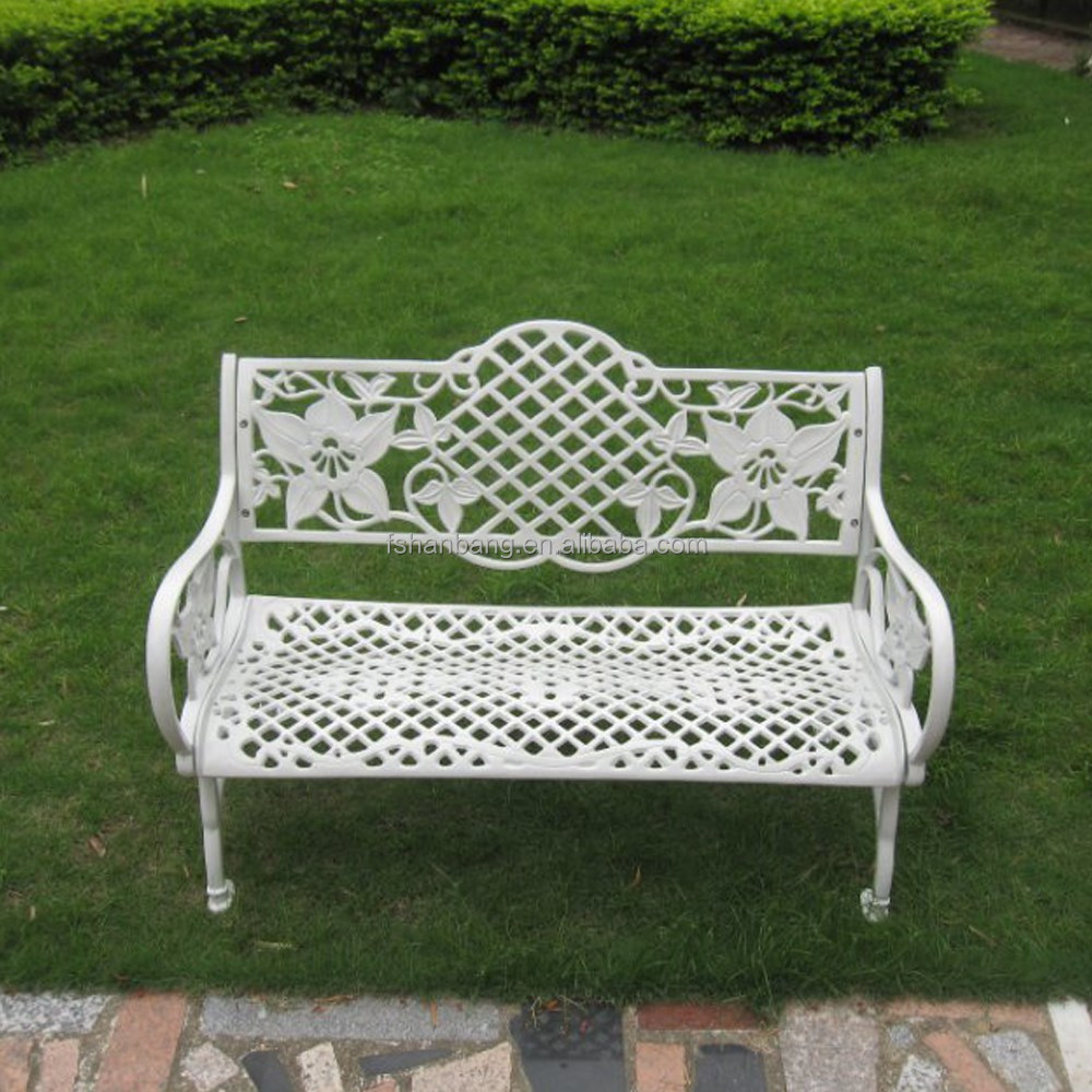 White Black Bronze Decorative Outdoor Aluminum Metal Garden Chair Bench