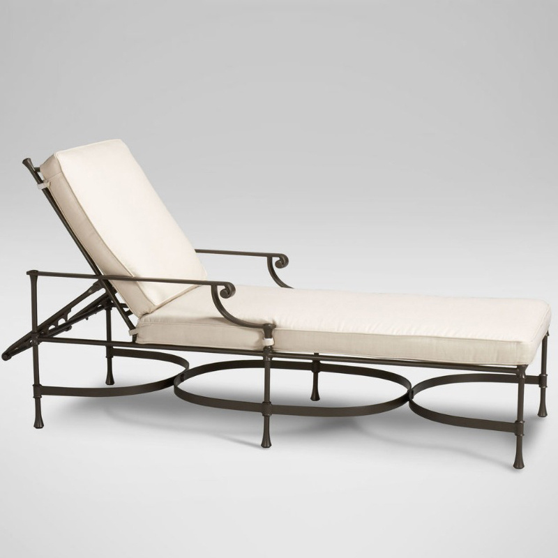 Elegant Garden Patio Terrace Deck Cast Aluminum Adjustable Chaise Lounge