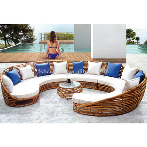 Fancy Large Round Wicker Rattan Sofa Furniture