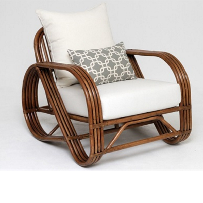 Hotel Restaurant Modern Design Outdoor Garden Living Room Furniture Leisure Chairs Rattan Cane  Boho Pretzel Armchair