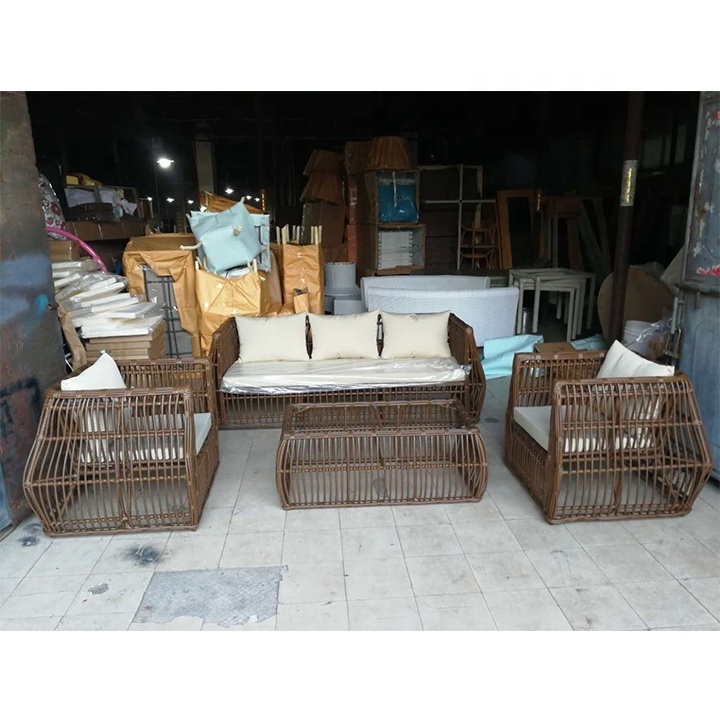 Modern Outdoor Furniture Rattan Wicker Woven Waterproof Garden Swimming Pool Sofa Set