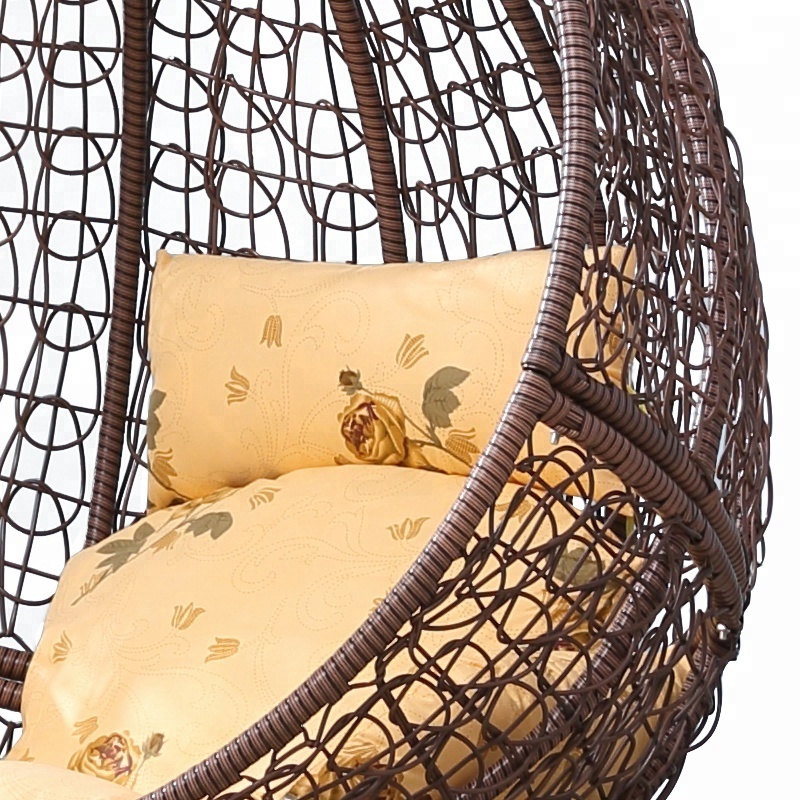 Outdoor Furniture Garden Space Saving Knock Down Wicker Rattan Hanging Swing Chair