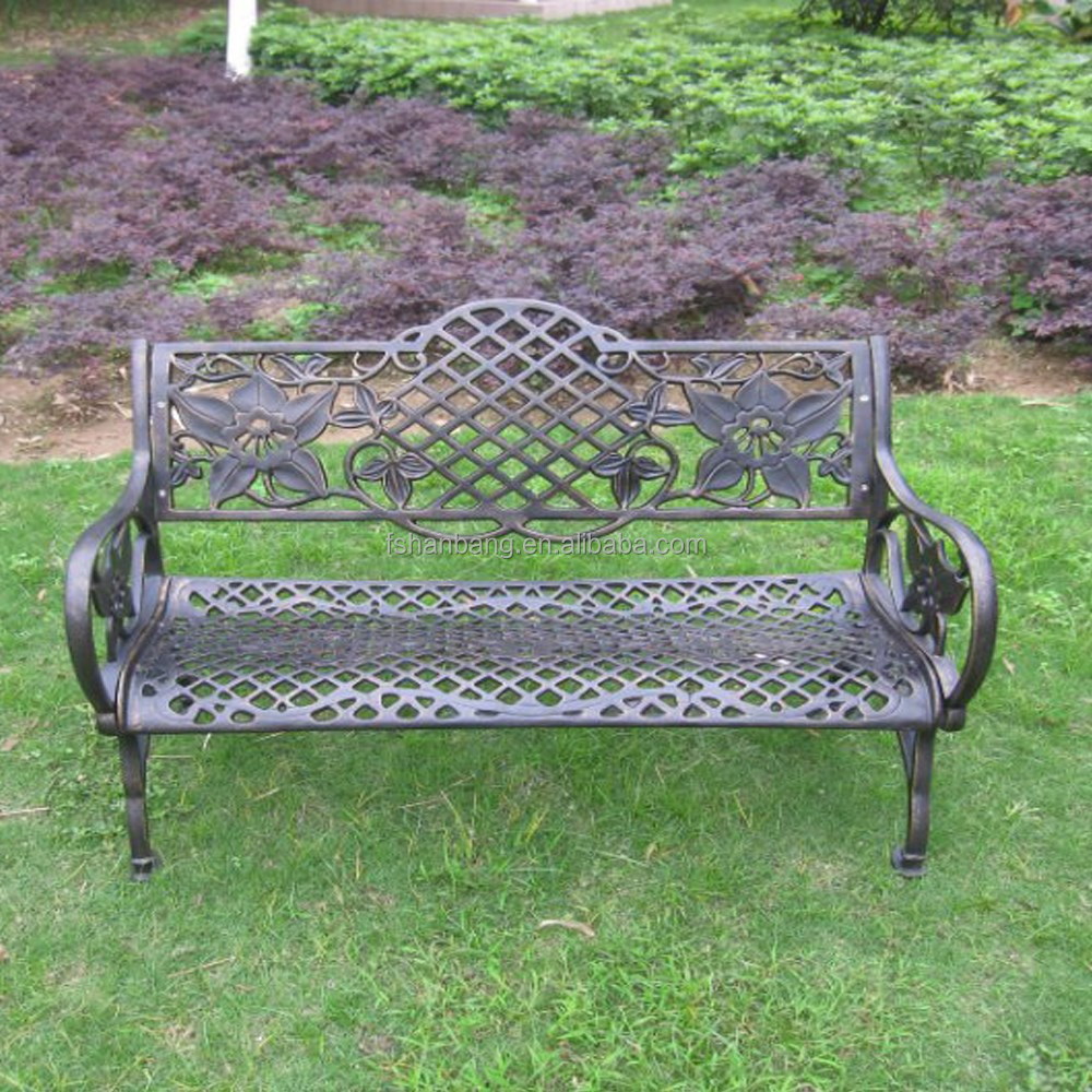 White Black Bronze Decorative Outdoor Aluminum Metal Garden Chair Bench