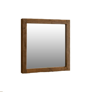 Household solid wood wall hanging makeup Japanese wabi-Sabi wind square porch home dressing mirror