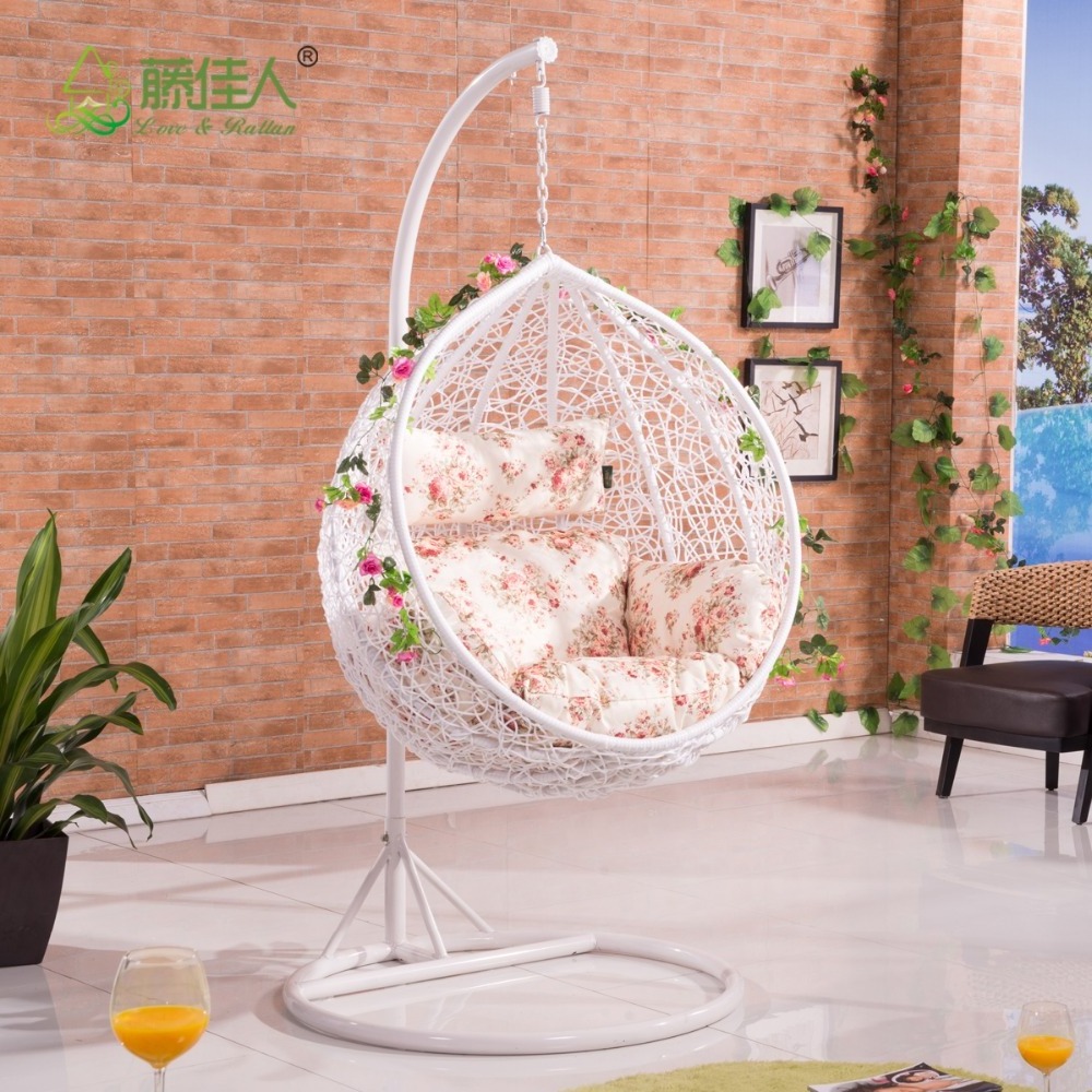 Rattan Wicker Rattan Hanging Ball Bubble Chair with Stand