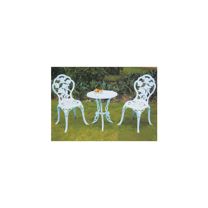 White 3 pcs Outdoor Garden Wrought iron bistro garden chair