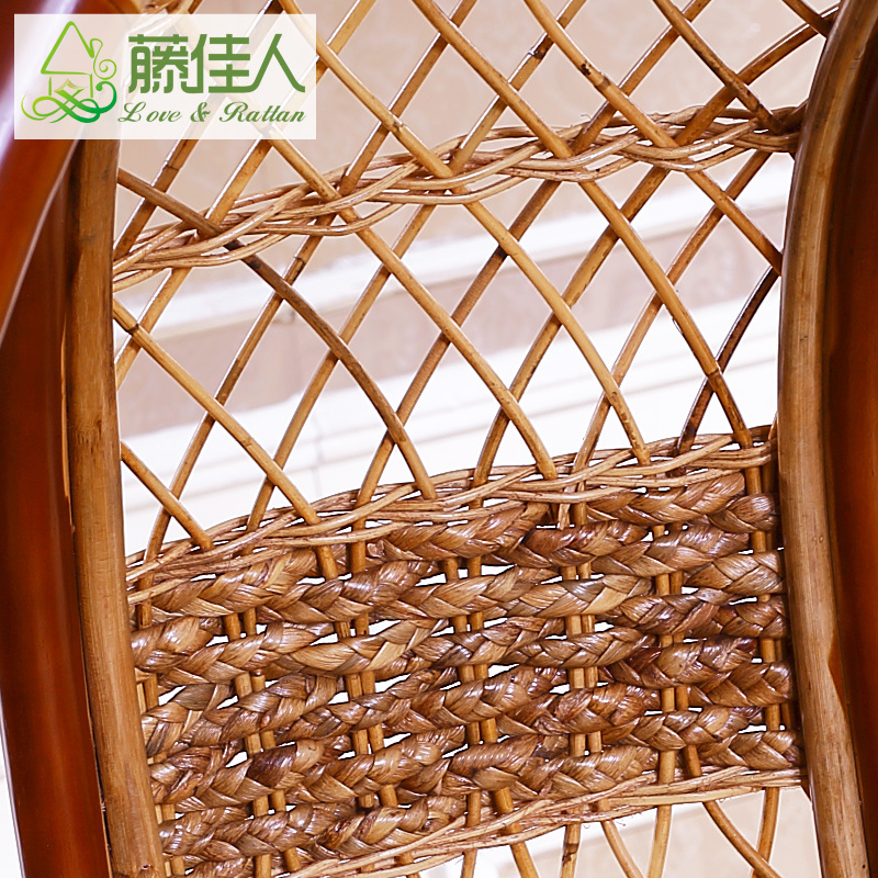 Indoor Natural Rattan Cane Wooden Hanging Pod Chair Swing