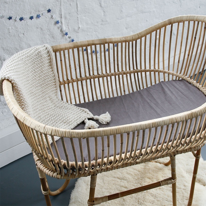 Unique Rattan Baby Bed Wicker Cane Baby Crib