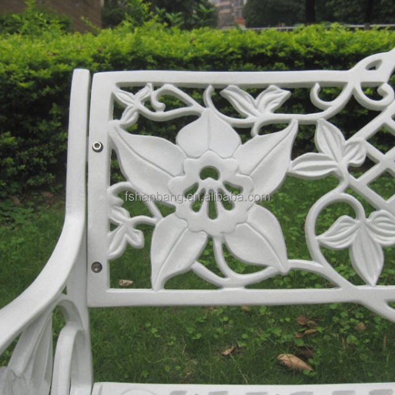 White Black Bronze Decorative Outdoor Aluminum Metal Garden Chair Bench