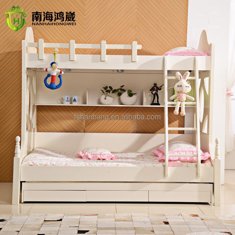 single over double kids wooden double decker bed