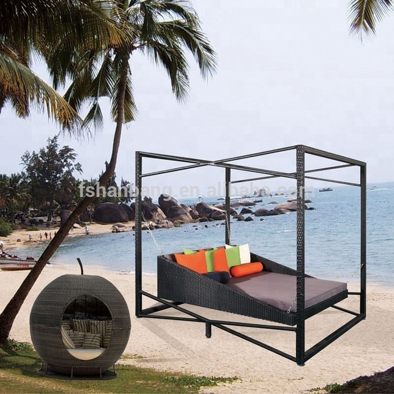 round rattan outdoor bed outdoor hanging swing