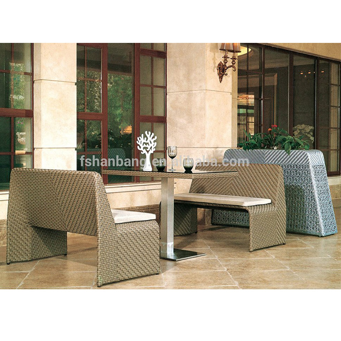 Wicker Rattan Furniture Fast Food Club Pub Restaurant Booth Sofa Seating