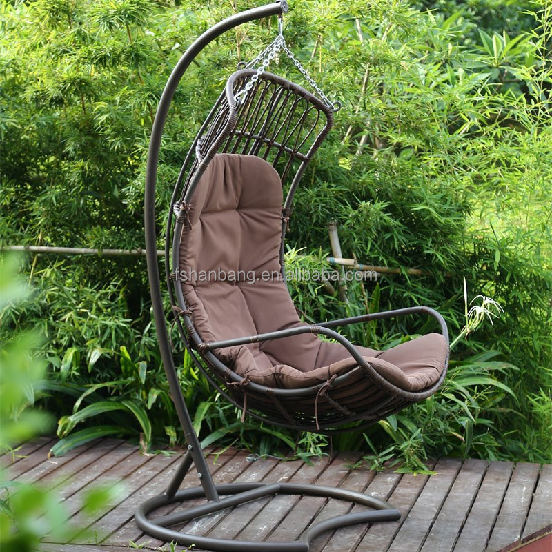 balcony woven big thick rattan swing chair