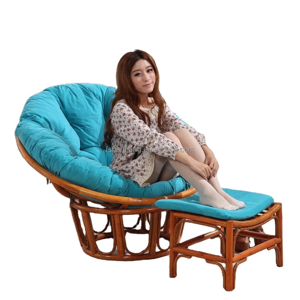 Super Comfortable Living Room Rattan Papasan Chair With Cushion