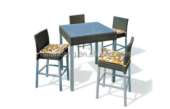 High Quality White Aluminum Bistro High Chair and High Top Table Outdoor Furniture