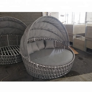 Outdoor Canopy Day Bed Sun Lounge Rope Woven Patio furniture