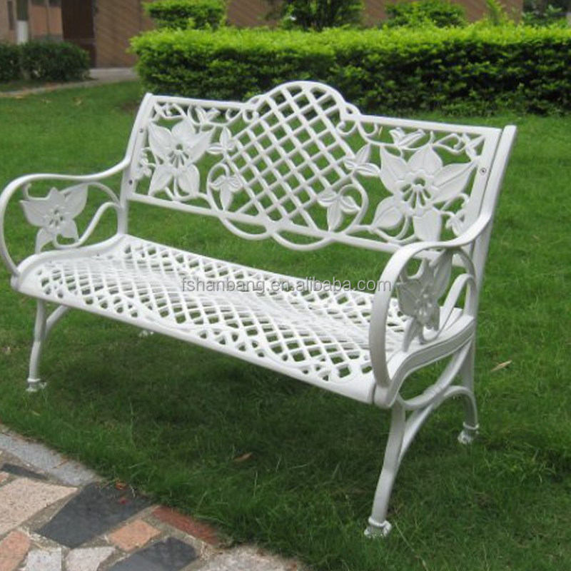 White Black Bronze Decorative Outdoor Aluminum Metal Garden Chair Bench