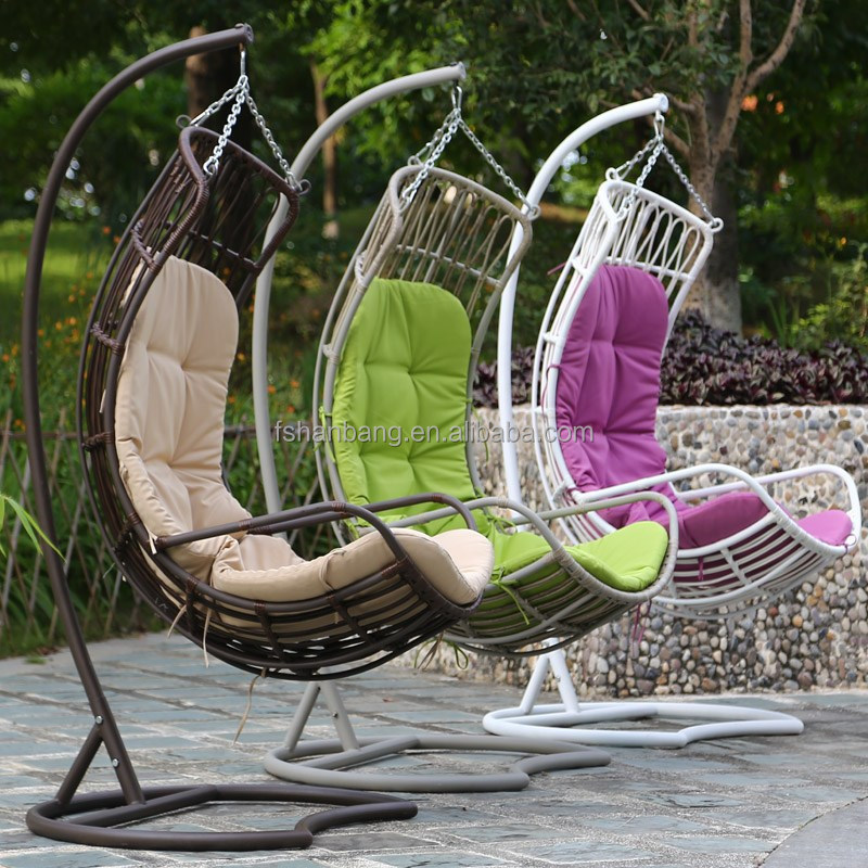 balcony woven big thick rattan swing chair