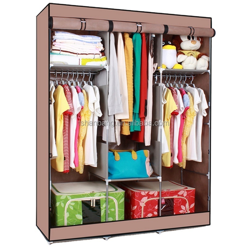 Cheap Large Portable Closet Storage Organizer Wardrobe Clothes Rack