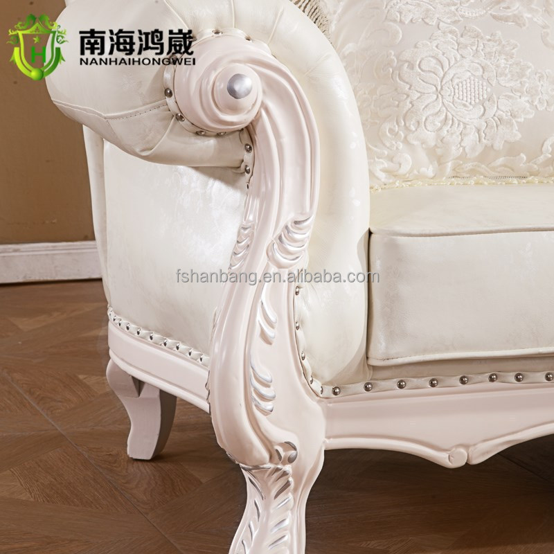 Modern European French style sofa wood carved living room furniture