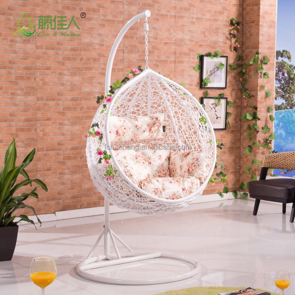 Round Egg Shape Outdoor Indoor Bedroom Wicker Rattan Hanging swing chair