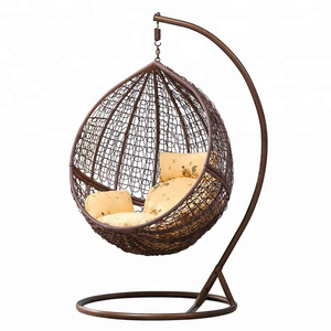 Outdoor Furniture Garden Space Saving Knock Down Wicker Rattan Hanging Swing Chair