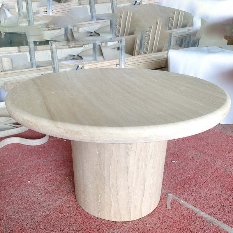 Round Rectangular Gold Titanium Stainless Steel Metal Natural Artificial Travertine Sintered Stone Luxury Marble Dining Table