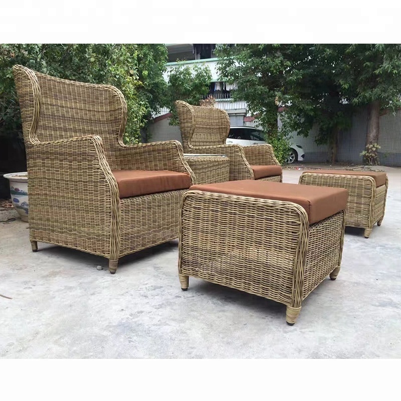 Outdoor Leisure Rattan Wicker Lounge Chair Garden Furniture Aluminum Frame Relax Chair Set