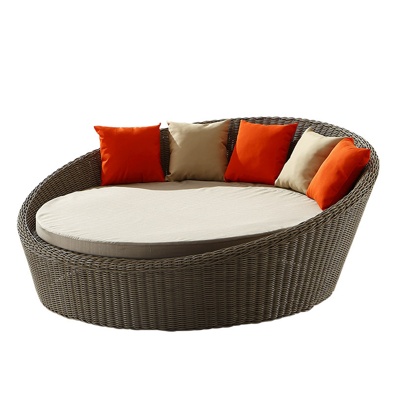 Luxury Outdoor Round Rattan Beach Sun Sofa bed