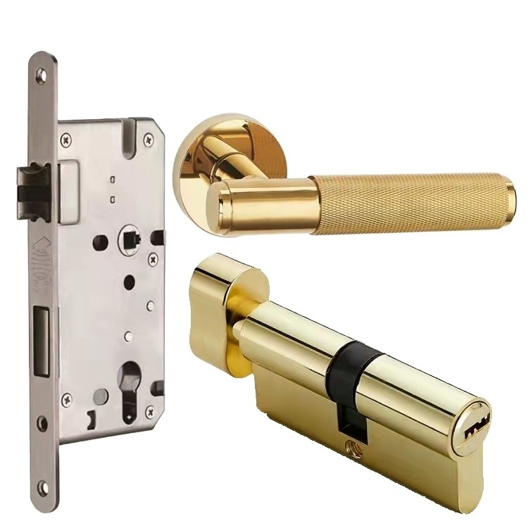 Luxury Australia market Brass material Mortise Door Lock Set Handle Door Knob brass passage lever set for room and house door