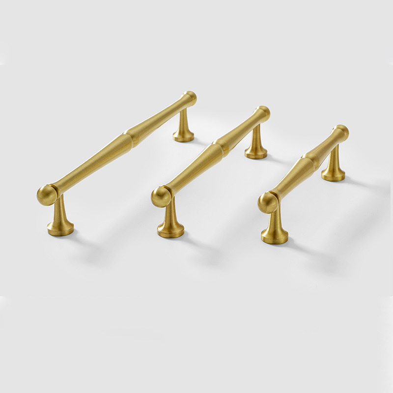 Hot Sale Satin Brass Golden Furniture Decorative Handles And Knobs Nordic Shoe Cabinet Drawer Handles Cupboard Pulls