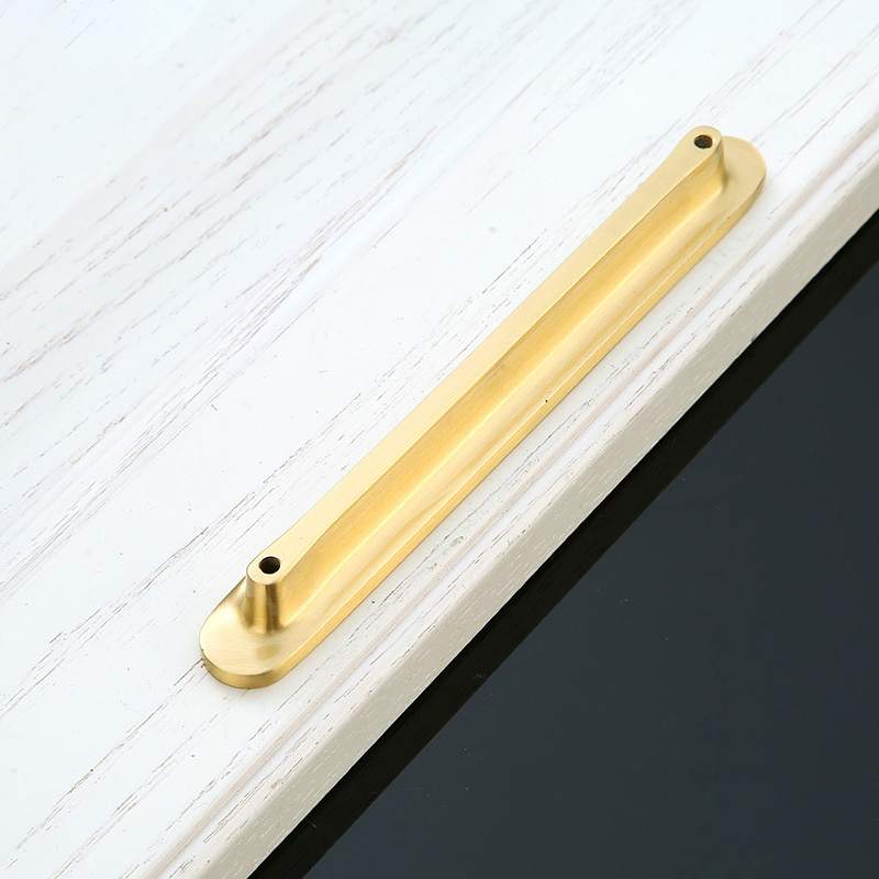 Luxury Gold Kitchen Cupboard Drawer Handles Knobs Black Wardrobe Pulls polished Copper Brushed Solid Brass Cabinet Handles