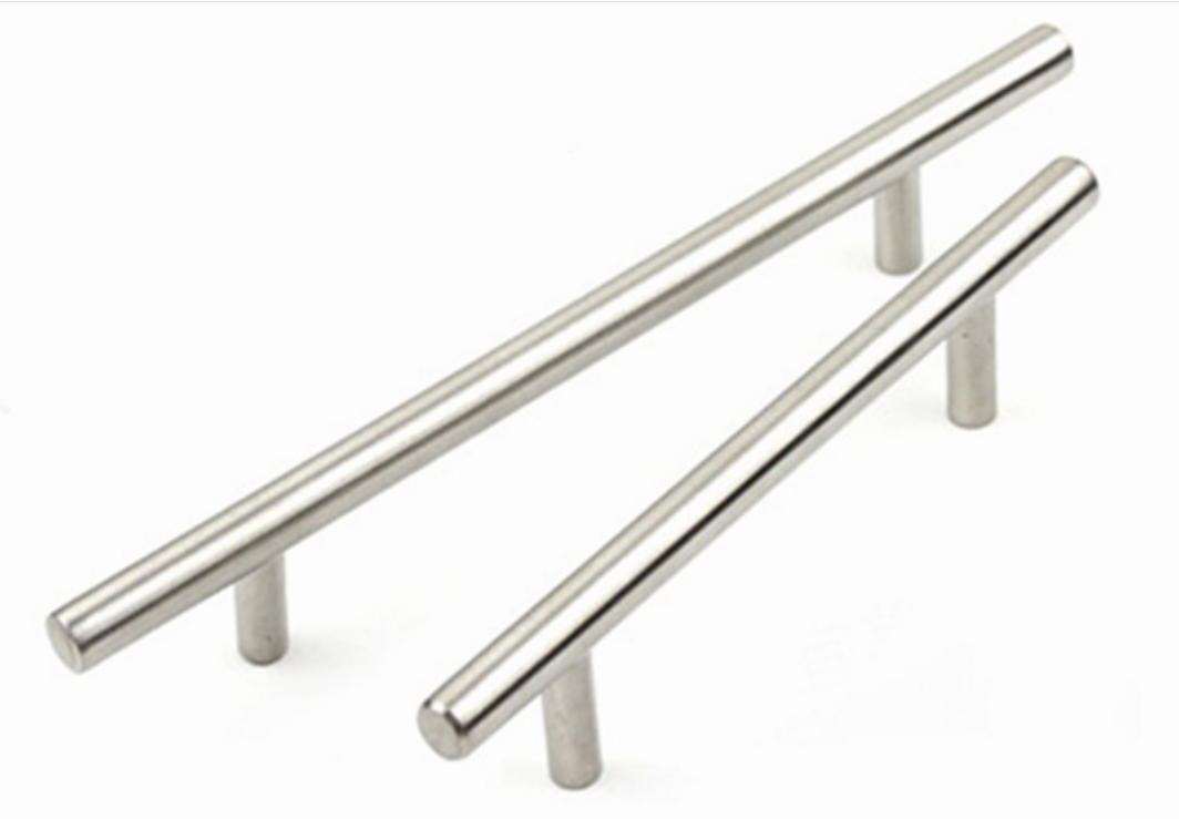 cheaper stainless steel 304 or 201 hollow solid Diameter 10mm/12mm customized size length furniture kitchen cabinet T bar handle