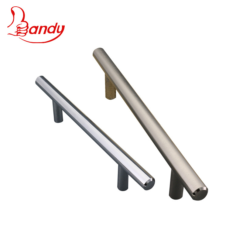 cheaper stainless steel 304 or 201 hollow solid Diameter 10mm/12mm customized size length furniture kitchen cabinet T bar handle